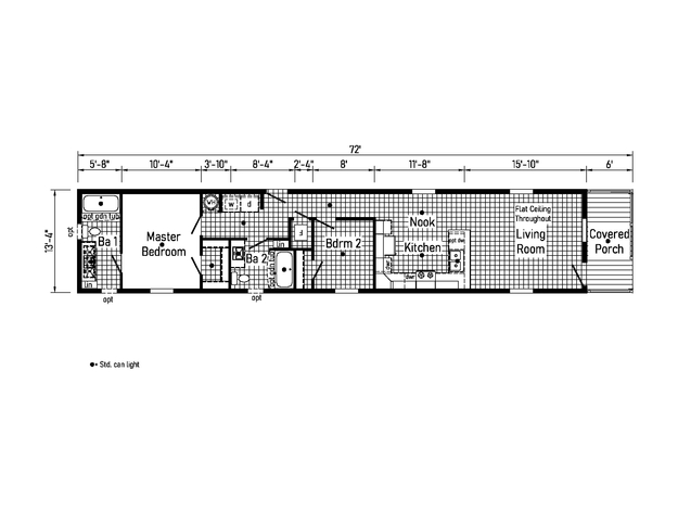 Eastland Concepts 14722A | 2 bedroom, 2 bathroom, 960 sqft home. Built by Cavco - Shippenville in Shippenville, PA.