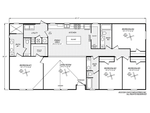 Homeland 30624 | 4 bedroom, 2 bathroom, 1860 sqft home | Built by Cavco - Fort Worth in Fort Worth, TX.