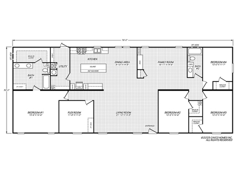 The Summit 32764P | 4 bedroom, 2 bathroom, 2280 sqft home | Built by Cavco - Douglas in Douglas, GA.