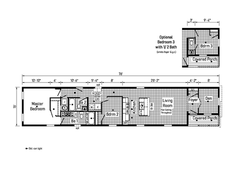 Eastland Concepts 16762B | 2 bedroom, 2 bathroom, 1140 sqft home. Built by Cavco - Shippenville in Shippenville, PA.