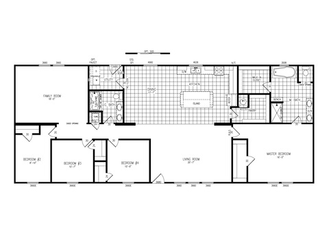 Daytona 32764A | 4 bedroom, 2 bathroom, 2280 sqft home. Built by Cavco - Lake Arlington in Fort Worth, TX.