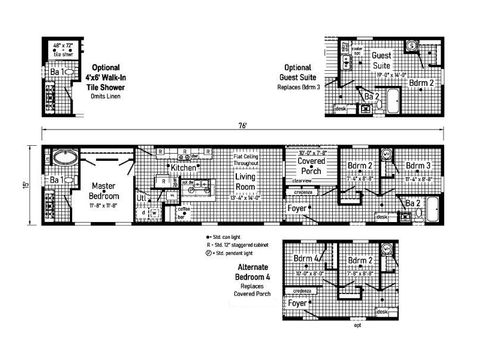 Landmark Single 16763F | 3 bedroom, 2 bathroom, 1140 sqft home | Built by Cavco - Goshen in Goshen, IN.