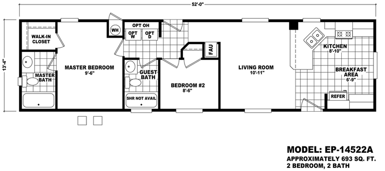 Economy Plus 14522A Manufactured Home from Durango Homes, a Cavco Company