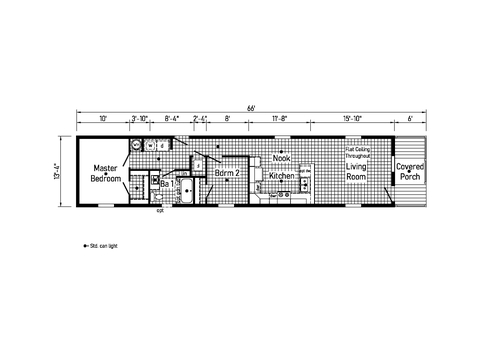 Eastland Concepts 14662A | 2 bedroom, 1 bathroom, 880 sqft home. Built by Cavco - Shippenville in Shippenville, PA.