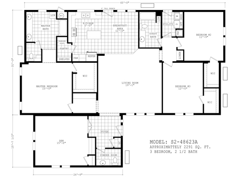 Santa Fe II 48623A | 3 bedroom, 2.5 bathroom, 2291 sqft home | Built by Cavco - Phoenix in Phoenix, AZ.