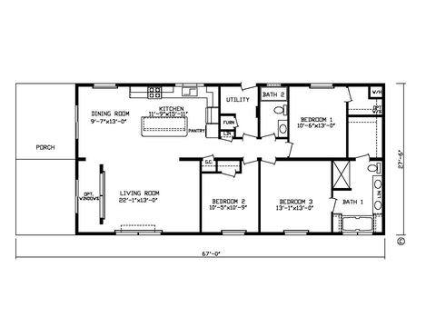 Inspiration 28673B | 3 bedroom, 2 bathroom, 1544 sqft home | Built by Cavco - Montevideo in Montevideo, MN.