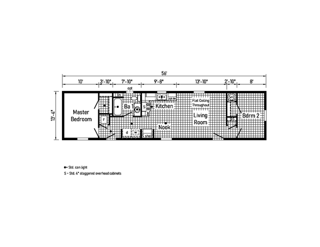 Beacon Prestige 14562A | 2 bedroom, 1 bathroom, 747 sqft home. Built by Cavco - Shippenville in Shippenville, PA.