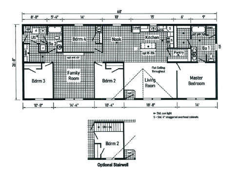 Beacon Prestige 28684A | 4 bedroom, 2 bathroom, 1813 sqft home. Built by Cavco - Shippenville in Shippenville, PA.