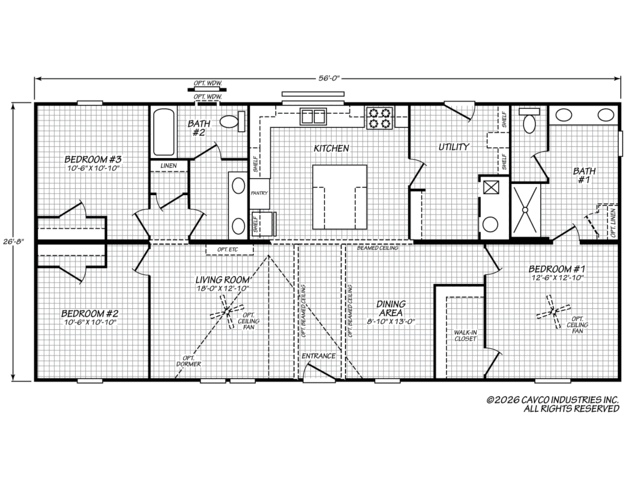 Mallard 28563R | 3 bedroom, 2 bathroom, 1493 sqft home. A Banner home built by Cavco - Lafayette in Lafayette, TN.