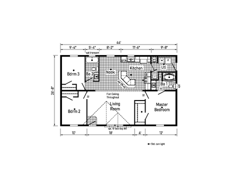 Westlake Ranch 28443A | 3 bedroom, 2 bathroom, 1173 sqft home | Built by Cavco - Dorchester in Dorchester, WI.