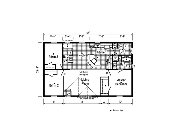 Westlake Ranch 28443A | 3 bedroom, 2 bathroom, 1173 sqft home | Built by Cavco - Dorchester in Dorchester, WI.