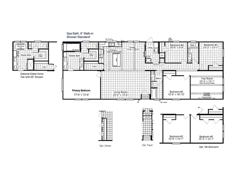 Horizon 30764Z | 4 bedroom, 3 bathroom, 2280 sqft home | Built by Cavco - Fort Worth in Fort Worth, TX.
