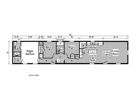 Westlake Single 16763G | 3 bedroom, 2 bathroom, 1140 sqft home | Built by Cavco - Dorchester in Dorchester, WI.
