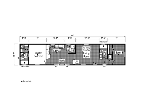 Westlake Single 14662B | 2 bedroom, 1 bathroom, 880 sqft home | Built by Cavco - Dorchester in Dorchester, WI.