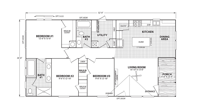 Verde Ranch 28523N | 3 bedroom, 2 bathroom, 1373 sqft home | Built by Cavco - Seguin in Seguin, TX.