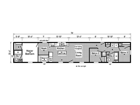 Juniper 14763B | 3 bedroom, 2 bathroom, 1013 sqft home. Built by Cavco - Clarion in Shippenville, PA.