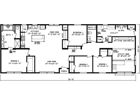 The Ultra 28764CM | 4 bedroom, 2 bathroom, 2090 sqft home | Built by Cavco - Montevideo in Montevideo, MN.