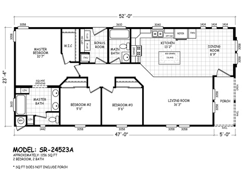 Sedona Ridge 24523A | 3 bedroom, 2 bathroom, 1213 sqft home | Built by Cavco - Goodyear in Goodyear, AZ.