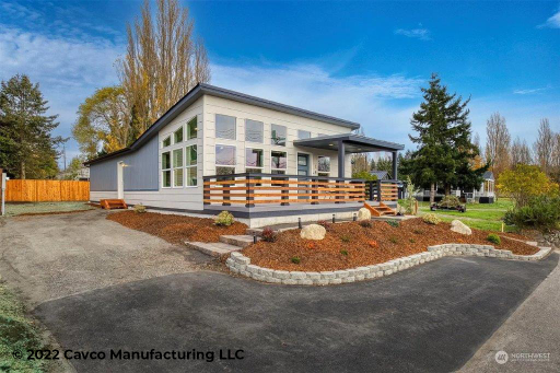 The Serenity Porch Option | D River | 2 bedroom, 1 bathroom, 972 sqft home | Built by Cavco - Millersburg in Millersburg, OR.