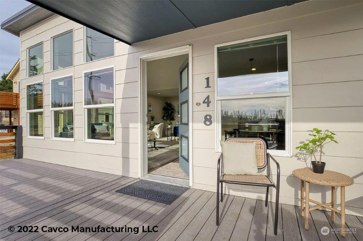 The Serenity Porch Option | D River | 2 bedroom, 1 bathroom, 972 sqft home | Built by Cavco - Millersburg in Millersburg, OR.
