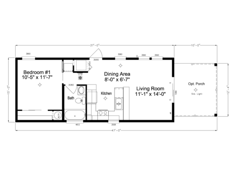 The Waverly | 1 bedroom, 1 bathroom, 678 sqft home. Built by Cavco - Plant City in Plant City, FL. 