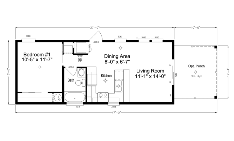 The Waverly | 1 bedroom, 1 bathroom, 678 sqft home. Built by Cavco - Plant City in Plant City, FL.