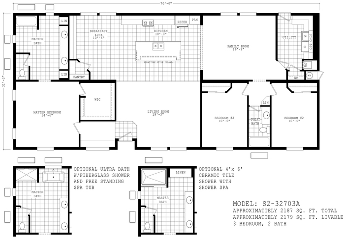 Santa Fe II 32703A Manufactured Home from Durango Homes, a Cavco Company