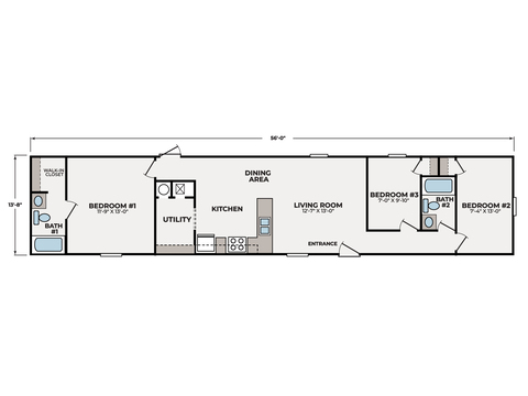 Opal Ridge 14663B | 3 bedroom, 2 bathroom, 924 sqft home. Built by Cavco - Presidio in Presidio, TX.