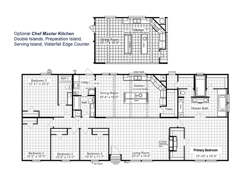 Magnum 32765M | 5 bedroom, 3 bathroom, 2432 sqft home | Built by Cavco - Fort Worth in Fort Worth, TX.