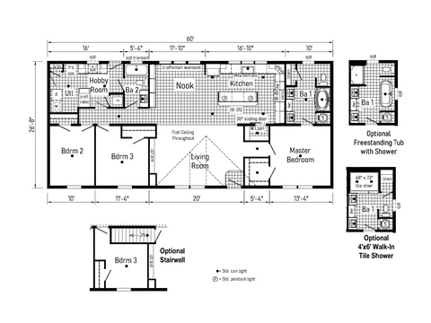 Elite 8 28603F | 3 bedroom, 2 bathroom, 1600 sqft home. Built by Cavco - Clarion in Shippenville, PA.