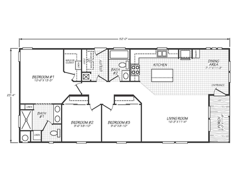 Solaris 24523P | 3 bedroom, 2 bathroom, 1200 sqft home | Built by Cavco - Goodyear in Goodyear, AZ.