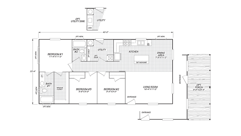 Grace 24483P | 3 bedroom, 2 bathroom, 1120 sqft home. Built by Cavco - Nampa in Nampa, ID.