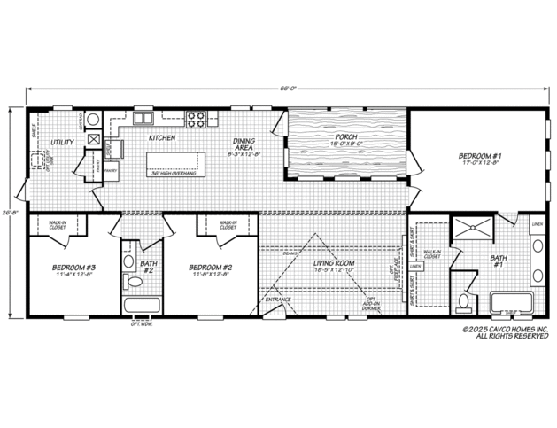 The Outback 28663P | 3 bedroom, 2 bathroom, 1652 sqft home. Built by Cavco - Lafayette in Lafayette, TN