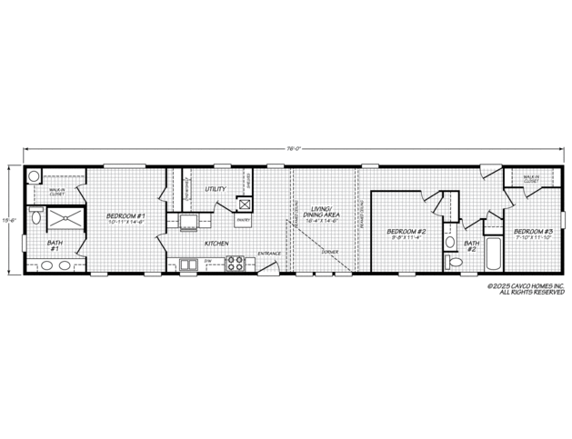 Helix 16763N | 3 bedroom, 2 bathroom, 1600 sqft home. Nationally available model. Built by Cavco - Lafayette in Lafayette, TN.