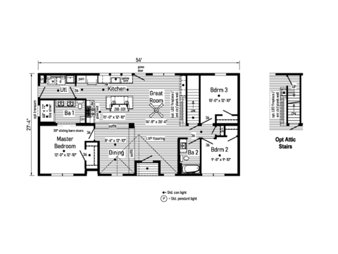 Grand 28543AM | 3 bedroom, 2 bathroom, 1476 sqft home. Built by Cavco - Manorwood in Emlenton, PA.