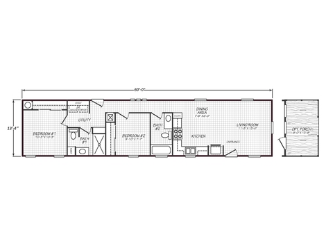Solaris 14602A | 2 bedroom, 2 bathroom, 800 sqft home | Built by Cavco - Goodyear in Goodyear, AZ.