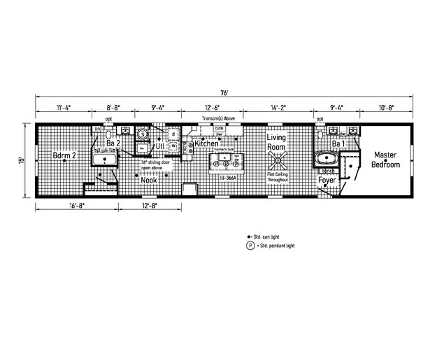 Eastland Concepts 16762A | 2 bedroom, 2 bathroom, 1140 sqft home. Built by Cavco - Shippenville in Shippenville, PA.