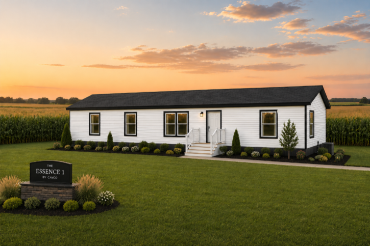 Just for fun... here's an AI rendering of the Essence 1 on a beautiful farm to help you imagine the possibilities! Image is AI-generated for inspiration and does not represent an actual homesite.

#ABetterWayToBuild