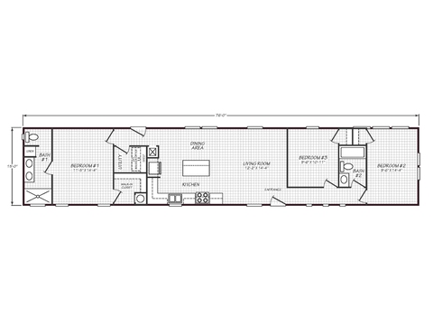 Solaris 16763A | 3 bedroom, 2 bathroom, 1172 sqft home | Built by Cavco - Goodyear in Goodyear, AZ.