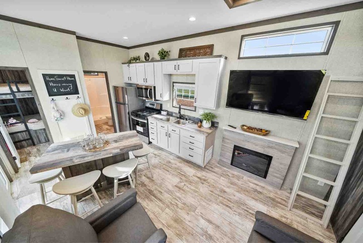V1 190002M Park Model | 2 bedroom, 1 bathroom, 387 sqft home. Built by Cavco - Nappanee in Nappanee, IN.