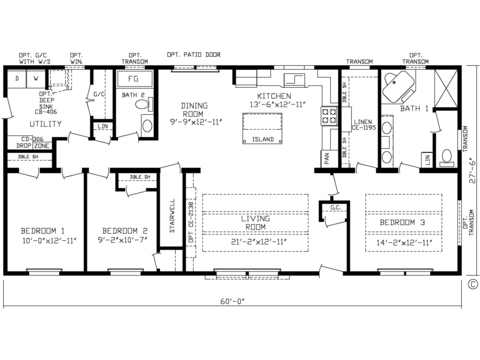 The Blue Ridge Modular 28603AM | 3 bedroom, 2 bathroom, 1650 sqft home | Built by Cavco - Montevideo in Montevideo, MN.