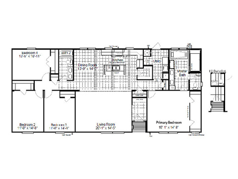 Wellington 30684W | 4 bedroom, 2 bathroom, 2040 sqft home | Built by Cavco - Fort Worth in Fort Worth, TX.