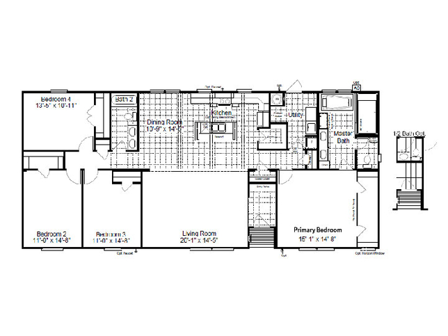 Wellington 30684W | 4 bedroom, 2 bathroom, 2040 sqft home | Built by Cavco - Fort Worth in Fort Worth, TX.