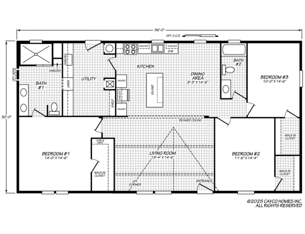 The Warrior 32563F | 3 bedroom, 2 bathroom, 1680 sqft home. Built by Cavco - Lafayette in Lafayette, TN.