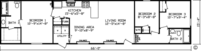 The Dover | 3 bedroom, 2 bathroom, 1012 sqft home. Built by Cavco - Nappanee in Nappanee, IN.