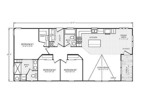 Solaris 24523A | 3 bedroom, 2 bathroom, 1214 sqft home | Built by Cavco - Goodyear in Goodyear, AZ.