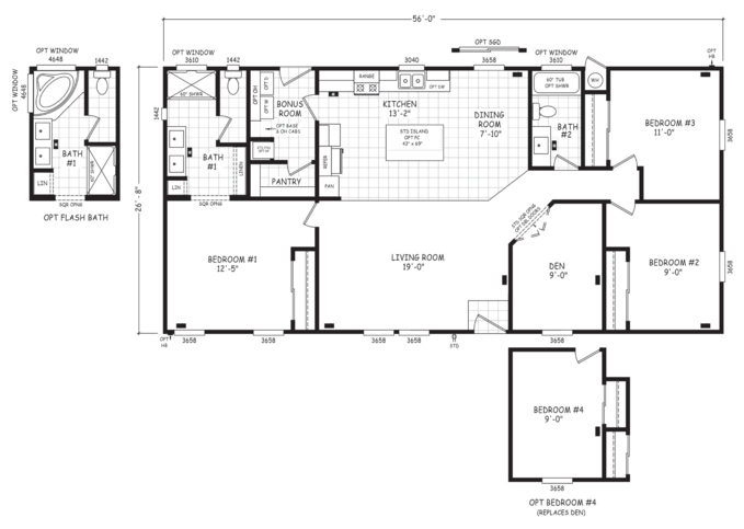 Edge 28563C | 3 bedroom, 2 bathroom, 1494 sqft home | Built by Cavco - Goodyear in Goodyear, AZ.