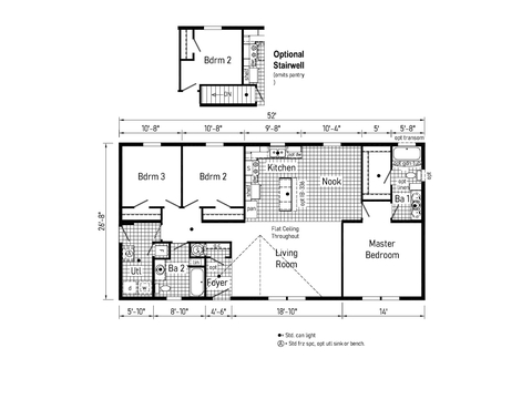 Shelby 28523A | 3 bedroom, 2 bathroom, 1387 sqft home. Built by Cavco - Clarion in Shippenville, PA