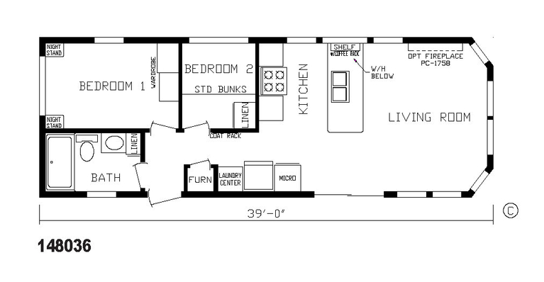 150 Canadian 148036 | 1 bedroom, 1 bathroom, 532 sqft home. Built by Cavco - Nappanee in Nappanee, IN.