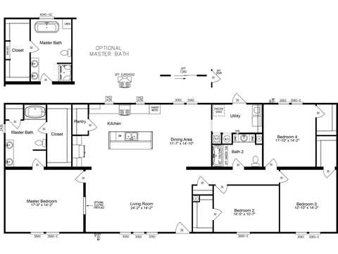 Edge 32764B | 4 bedroom, 2 bathroom, 2254 sqft home | Built by Cavco - Moultrie in Moultrie, GA.